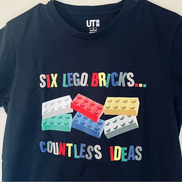 UNIQLO LEGO Men’s T-Shirt Size S Graphic Black Tee Short Sleeve - Picture 7 of 7